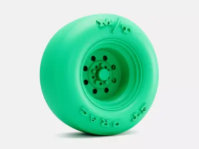 15x10 Weld Draglite Wheel MT Drag Slick 28 Tire 3D print model