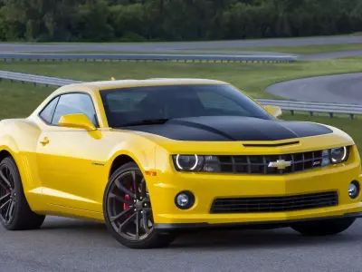 Power on the Track Chevrolet Camaro SS in Yellow 3D print model