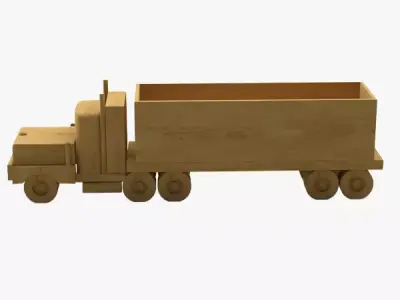 Wooden Toy Truck 3D model