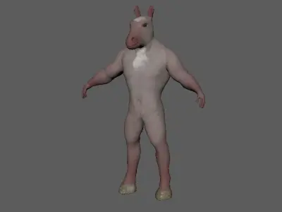 Horse man Creature Model with PBR n Arnold Textures n Xgen Fur Low-poly 3D model
