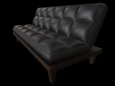 Leather couch - sofa Low-poly 3D model