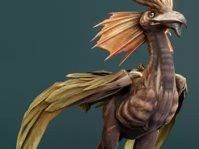 Archaeoptery Dragon Low-poly 3D model