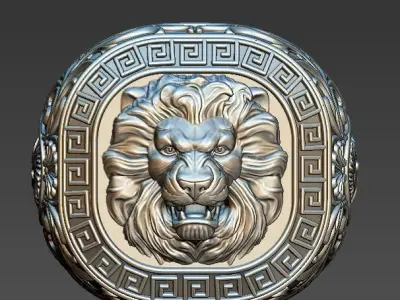 man ring lion 3D print model