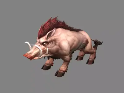 Cartoon wild boar Low-poly 3D model