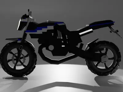 motorcycle streetbike Low-poly 3D model