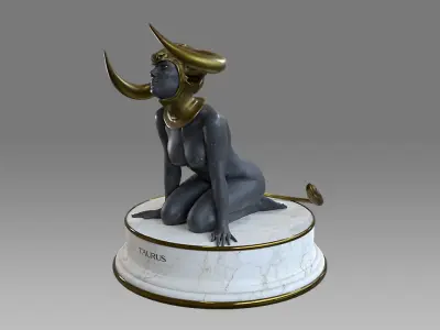 Zodiac Sign Female Taurus Low-poly 3D model