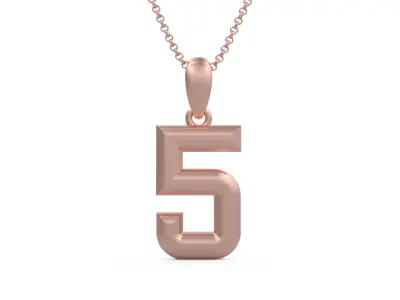 Model 1157 Number 5 Necklace Curved 3D print model