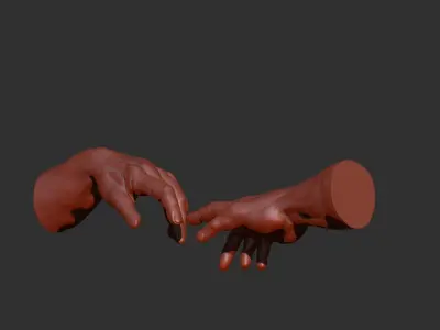 Adam and God Hands 3D print model