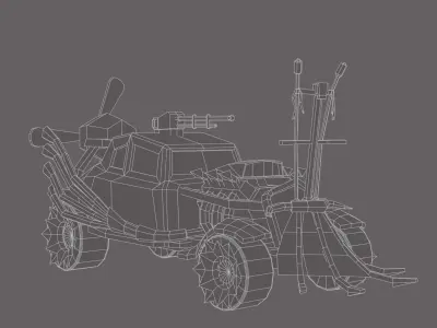 Apocalyptic Retro 3D Model Low Poly 3D Model Low-poly 3D model