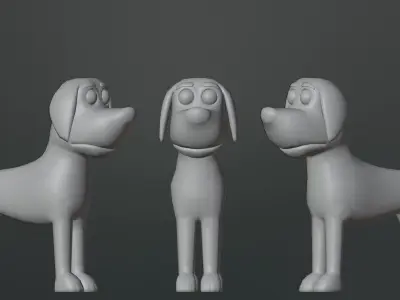 Cartoon Dog Character Low-poly 3D model purchase