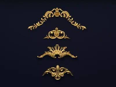Classic decor ornament v-3D model 22 3D model