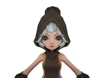 Cartoon girl 3D model
