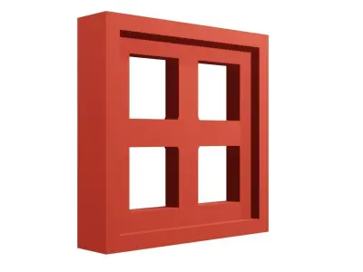 Brick Jaali style block Square 3D model