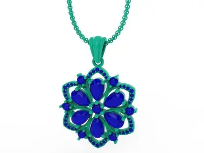 Women pendant necklace model 3D  3D print model