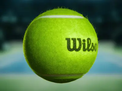 Tennis ball with and without logo 3D model