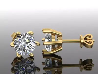 Women Diamond Earrings 3D print model 43