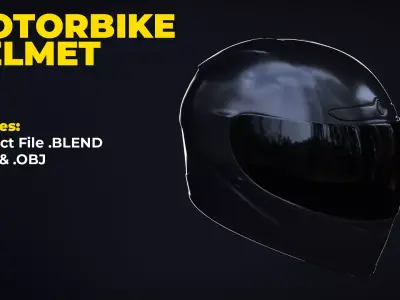 Motorbike Helmet 3D Model Blender File Low-poly 3D model