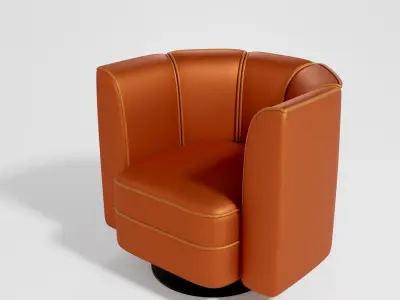 Orange LOUNGE CHAIR Dutchbone FLOWER 3D model