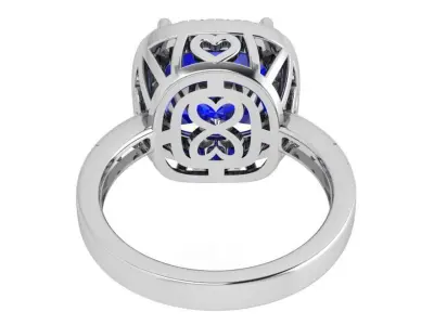 Square Halo Ring 3636 3D print model