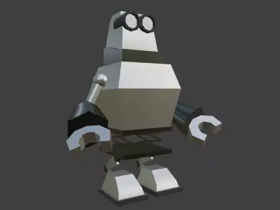 Cartoon Robot 02 of 05 Low-poly 3D model