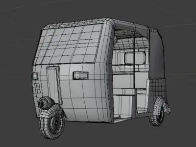 Semi Realistic Auto Rickshaw 3d Model Low-poly 3D model