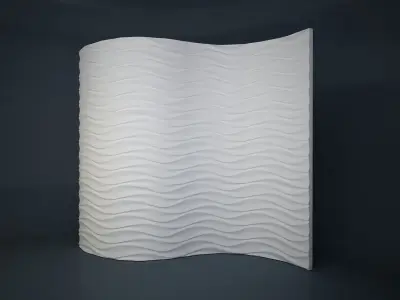 09 WAVES PATTERN WALL Low-poly 3D model