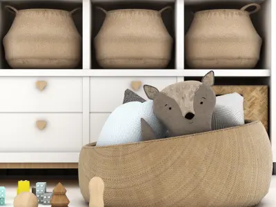 toys and furniture set Low-poly 3D model