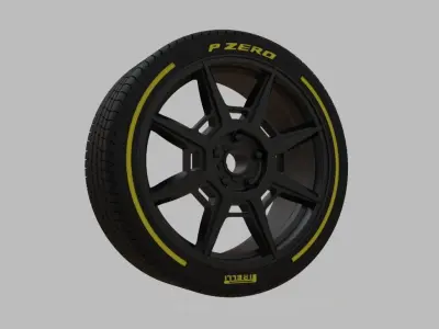 Miniature Enkei Storm Rim and Tire - 3D Print - No Textures 3D print model