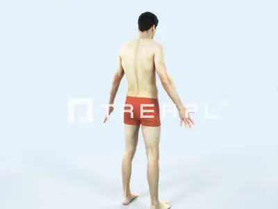 Prime J Beach Animated Rigged Sports Man Low-poly 3D model