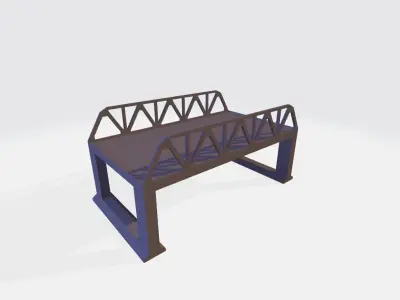 Small Bridges Modular Set for 3d Art Low-poly 3D model