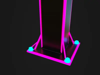Basketball hoop neon 4K Low-poly 3D model