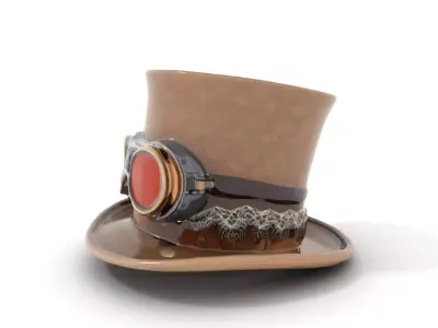 Vintage Steampunk Hat model pack Low-poly 3D model