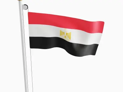 Flag of the Egypt Low-poly 3D model
