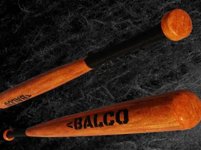 BASEBALL BAT Low-poly 3D model 13