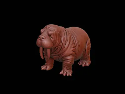 Walrus Animal Sculpture 3D print model get