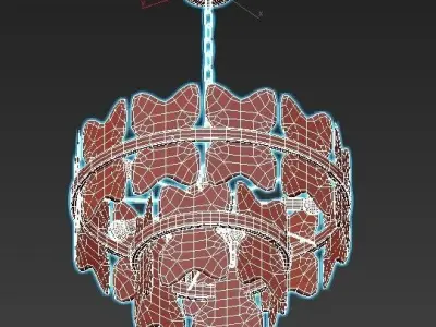 ioanna gold leaf chandelier 3D model