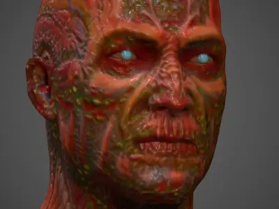 Zombie Head 01 Low-poly 3D model