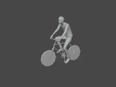 Excavator and pedestrian Low-poly 3D model