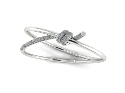 Knot Bracelet With Diamonds - Size 18 3D print model
