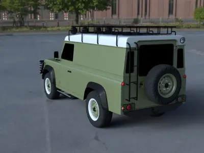 Land Rover Defender 110 Hard Top wo interior HDRI 3D model