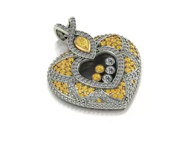 Heart Shape Happy Diamond Locket  3D print model