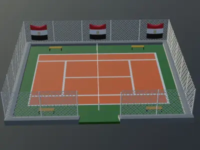  Tennis Court - Egypt Low-poly 3D model