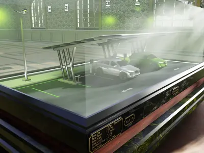 Solar Carport Type-3 3x12 Panels Diorama 3D model