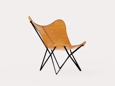 Saya Bats Mouse Armchair Leather Iron Low-poly 3D model