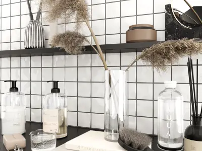 Minimalist bathroon set 3D model