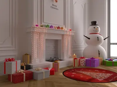 Christmas Fireplace 2 3D model