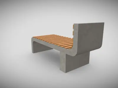 Concrete Bench  Free low-poly 3D model