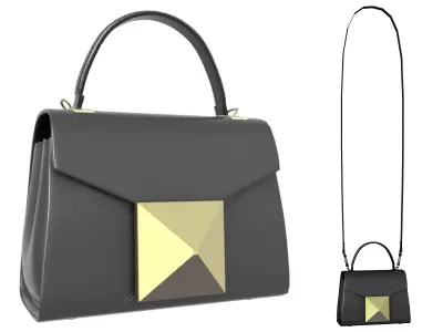 Valentino One Stud Mini Bag - Low-poly 3D model Low-poly 3D model