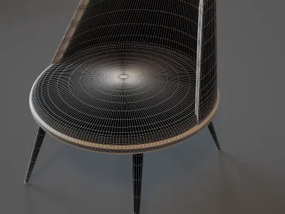 Modern White Chair Low-poly 3D model