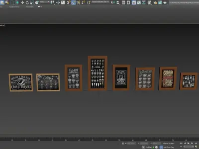 Coffee decor pictures Low-poly 3D model